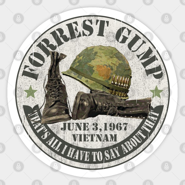 Forrest Gump Vietnam 1967 Sticker by Alema Art